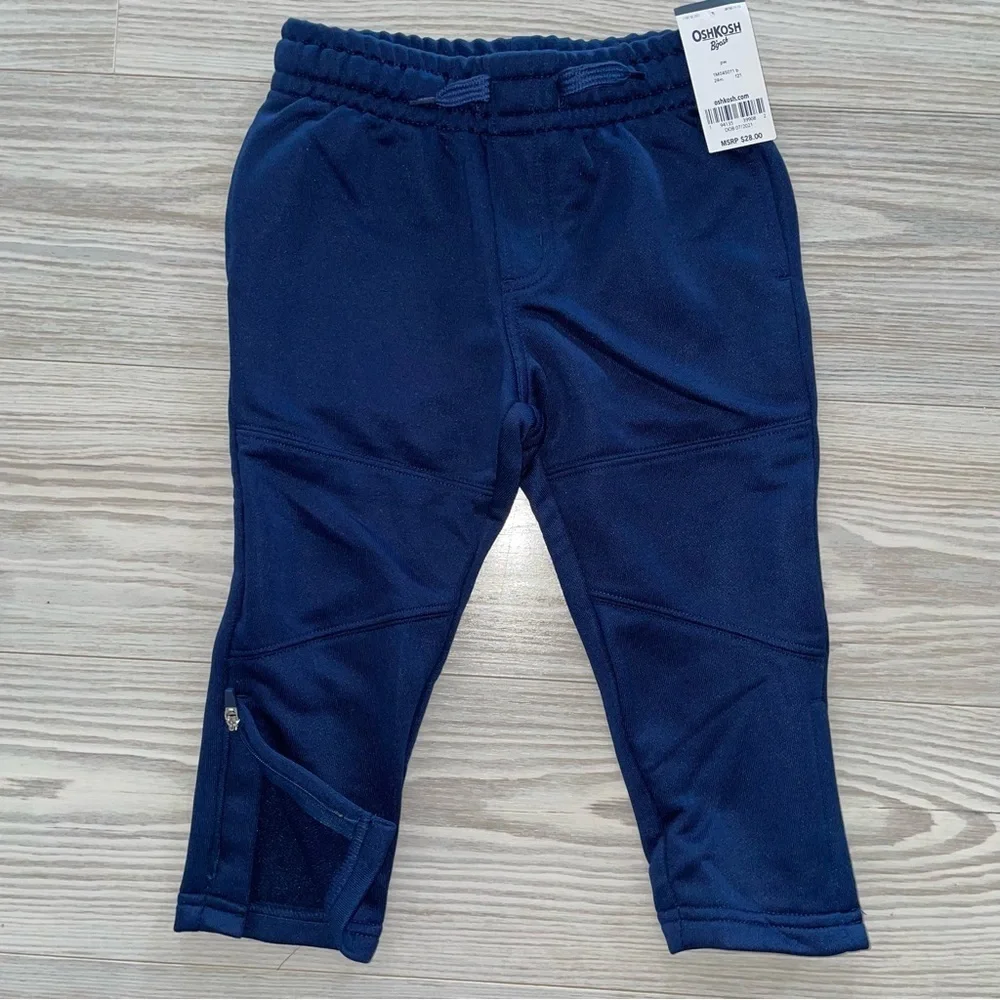 NEW 24 Months Oshkosh Baby Boys Jogger Pants w/ Ankle Zip NWT